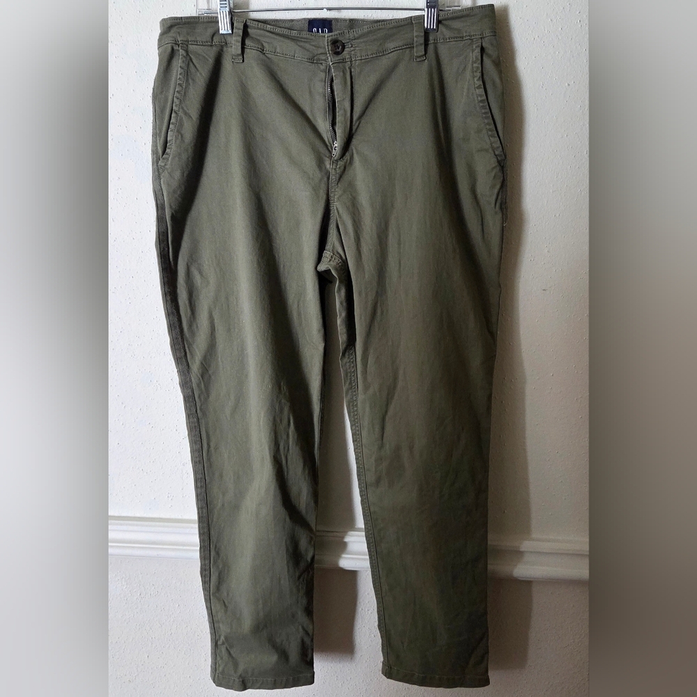 Olive Green Casual Chino Pants (Sz. 14)